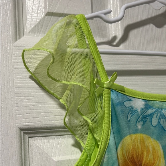 Disney Fairies Green Tinkerbell Floral Night Dress 7/8 - Picture 3 of 8